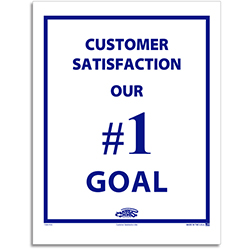 Floor Mat - Clay-Coated 1 Color - Blue "Customer Satisfaction" Box of 500