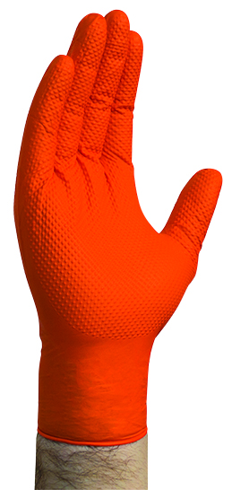 Orange Nitrile Gloves - Medium - Powder Free, Box of 100