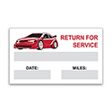 Static Cling Reminders - Return for Service Red Car - BOX of 100