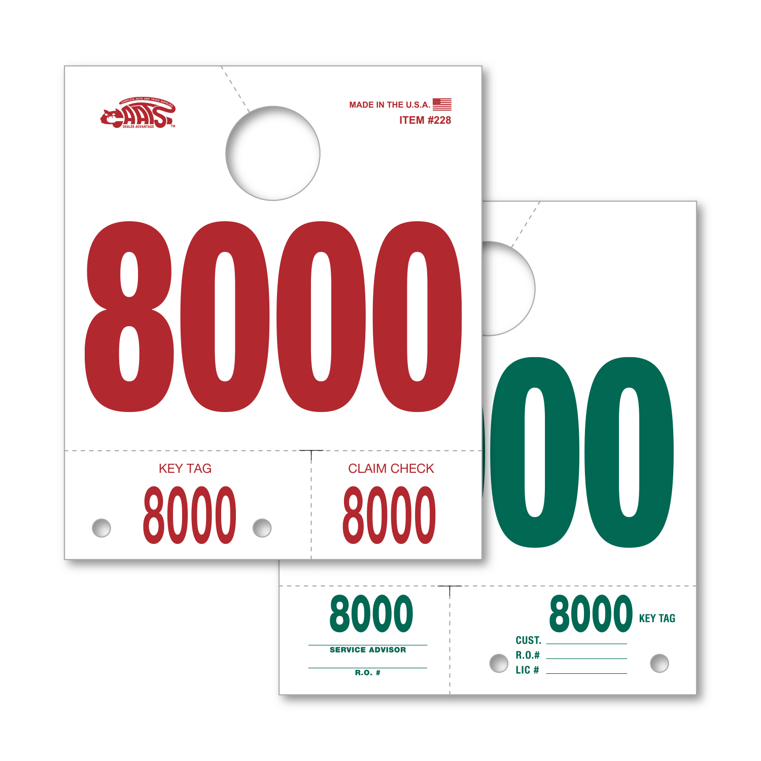 White 4 Digit Dispatch Number - 4DN-8 - Series 8000-8999