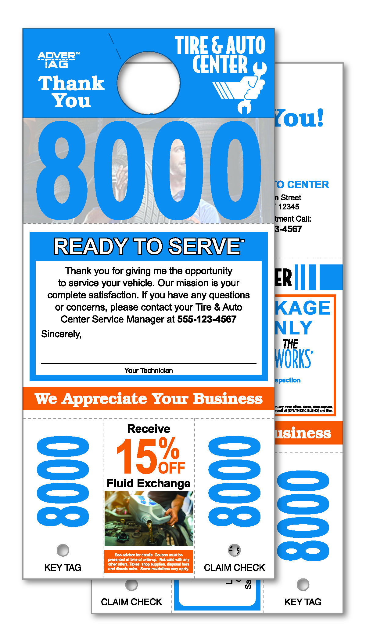 Custom Shiny AdVer-Tag with Coupon 5.5x12 -  Qty. 1 Each