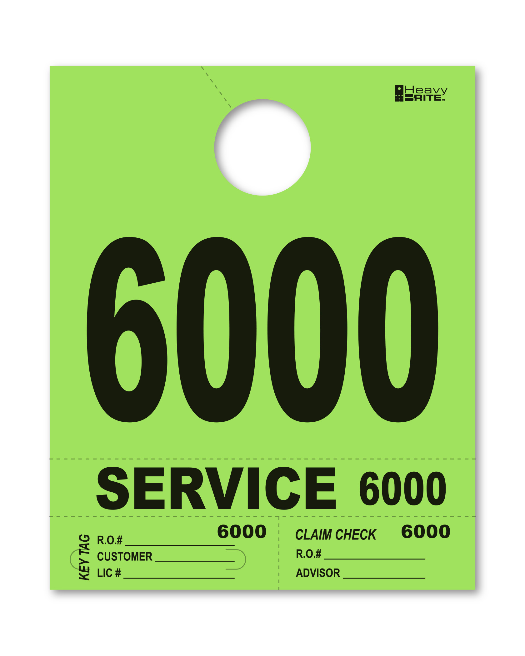 4 Part Heavy Brite Disp. No. - HB4P-6 - Lime Green - 6000-6999