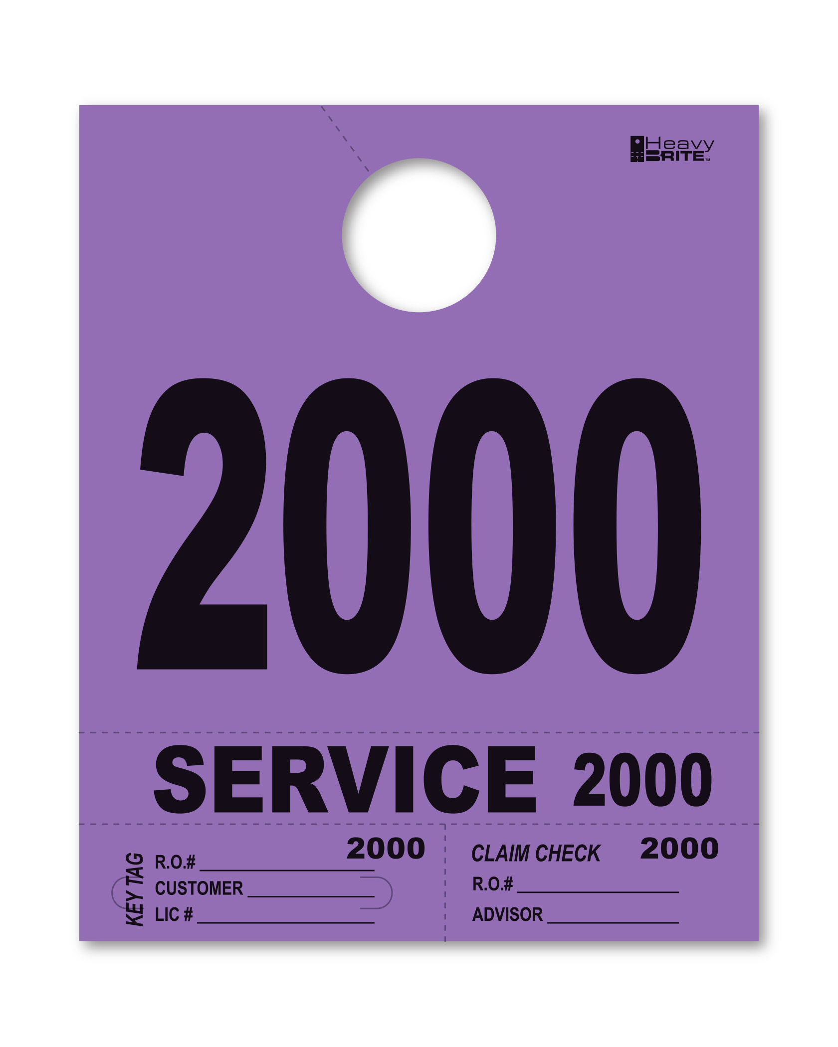 4 Part Heavy Brite Disp. No. - HB4P-2 - Purple - 2000-2999