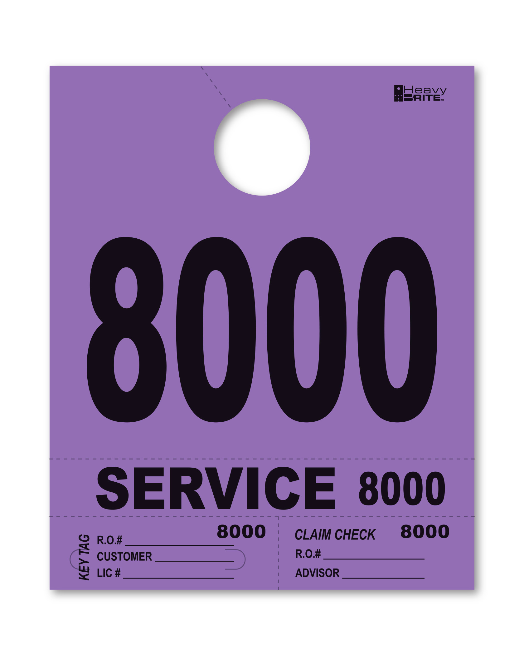 4 Part Heavy Brite Disp. No. - HB4P-8 - Purple - 8000-8999