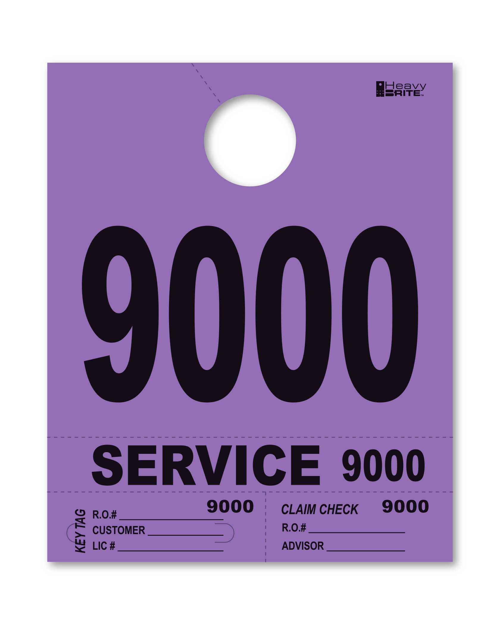 4 Part Heavy Brite Disp. No. - HB4P-9 - Purple - 9000-9999