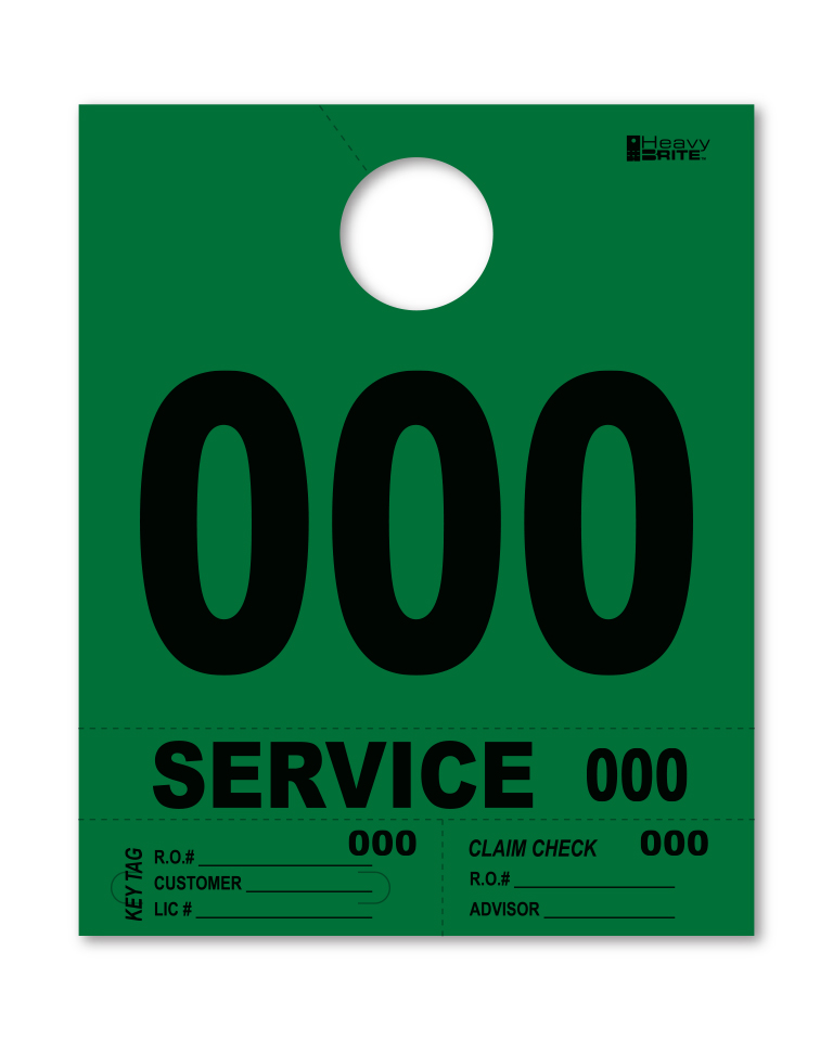 4 Part Heavy Brite Disp. No. - HB4P-0 - Green - 000-999