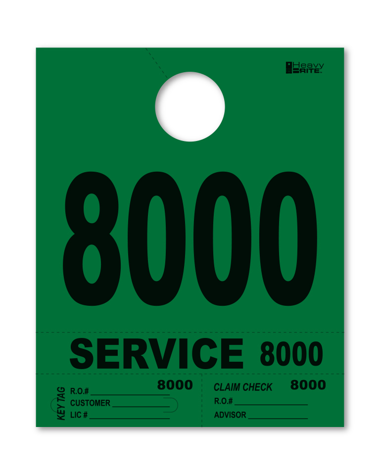 4 Part Heavy Brite Disp. No. - HB4P-8 - Green - 8000-8999