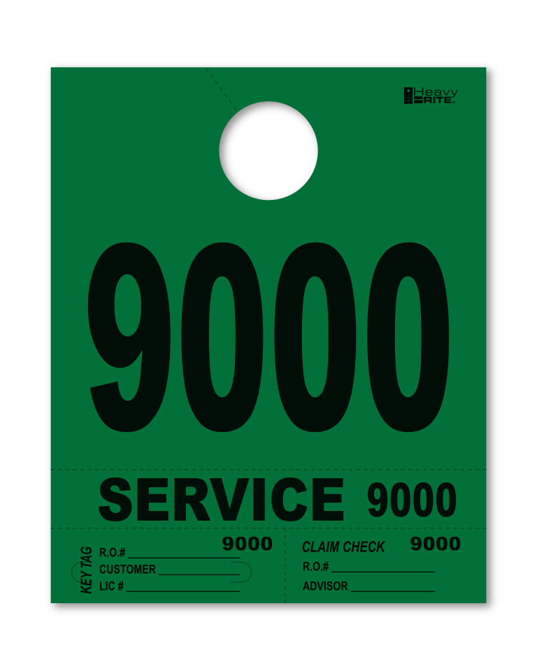 4 Part Heavy Brite Disp. No. - HB4P-9 - Green - 9000-9999