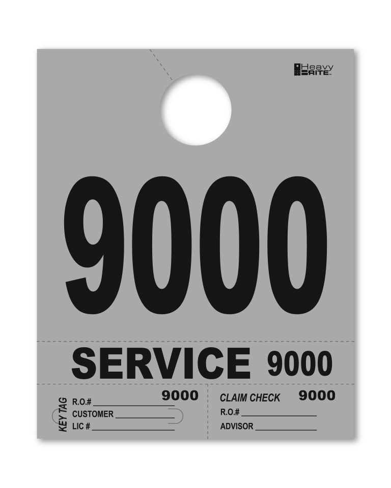 4 Part Heavy Brite Disp. No. - HB4P-9 - Gray - 9000-9999