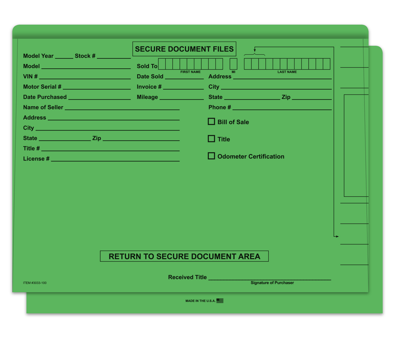 Color-Code Deal Jackets - GREEN - Box of 100