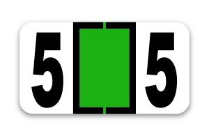 Roll of 500 Color-Code Labels Number 5