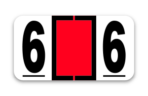 Roll of 500 Color-Code Labels Number 6