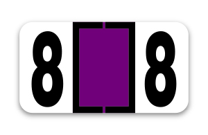 Roll of 500 Color-Code Labels Number 8
