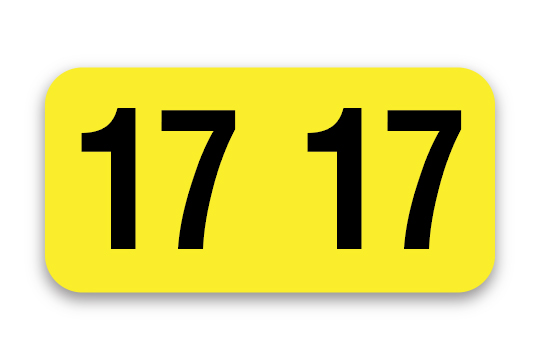 Roll of 500 Year 2017 Labels for Color-Code