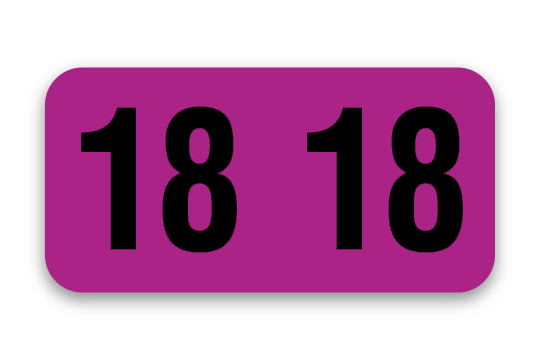 Roll of 500 Year 2018 Labels for Color-Code