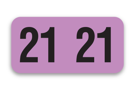 Roll of 500 Year 2021 Labels for Color-Code