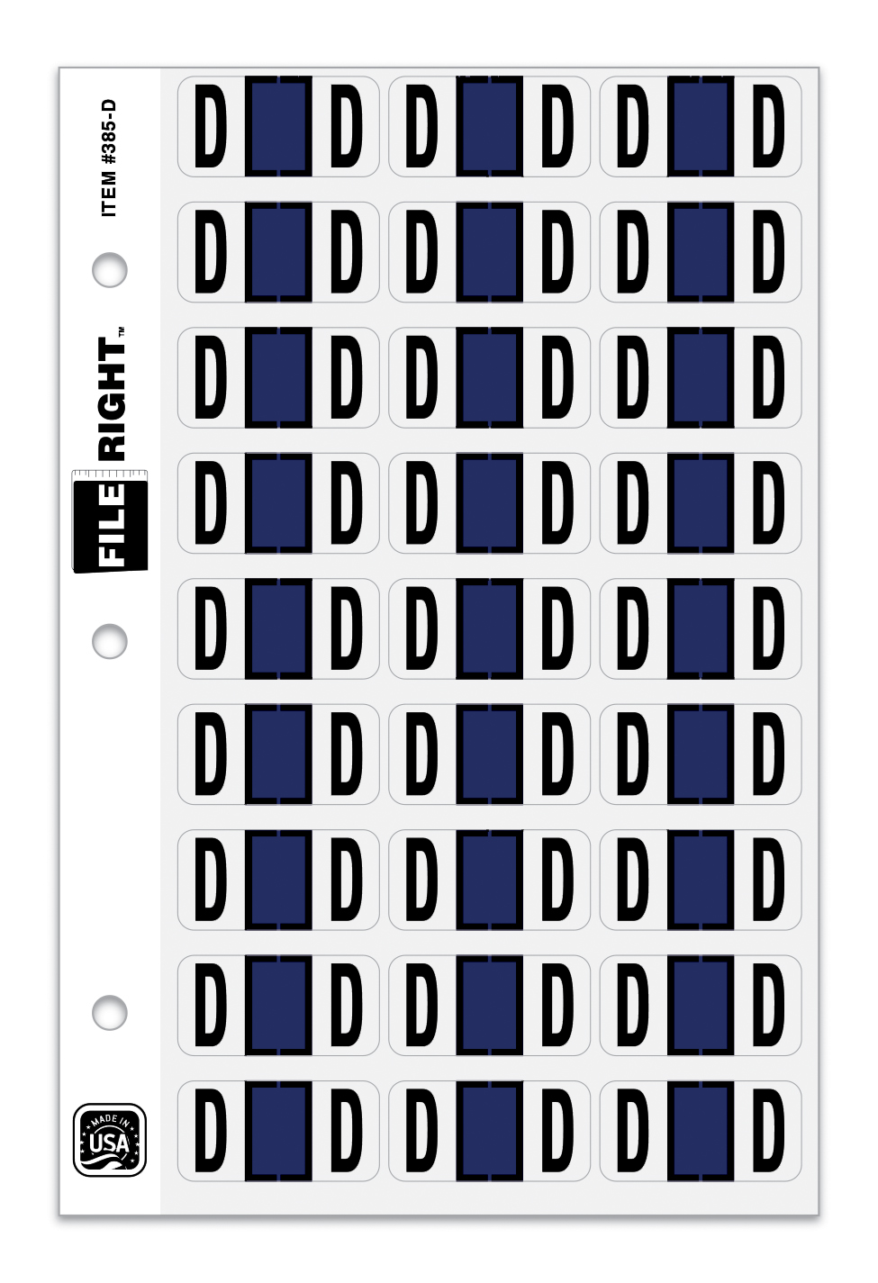 Color-Code Alphabet Letter D, Ring Book, Pkg. of 270 Labels