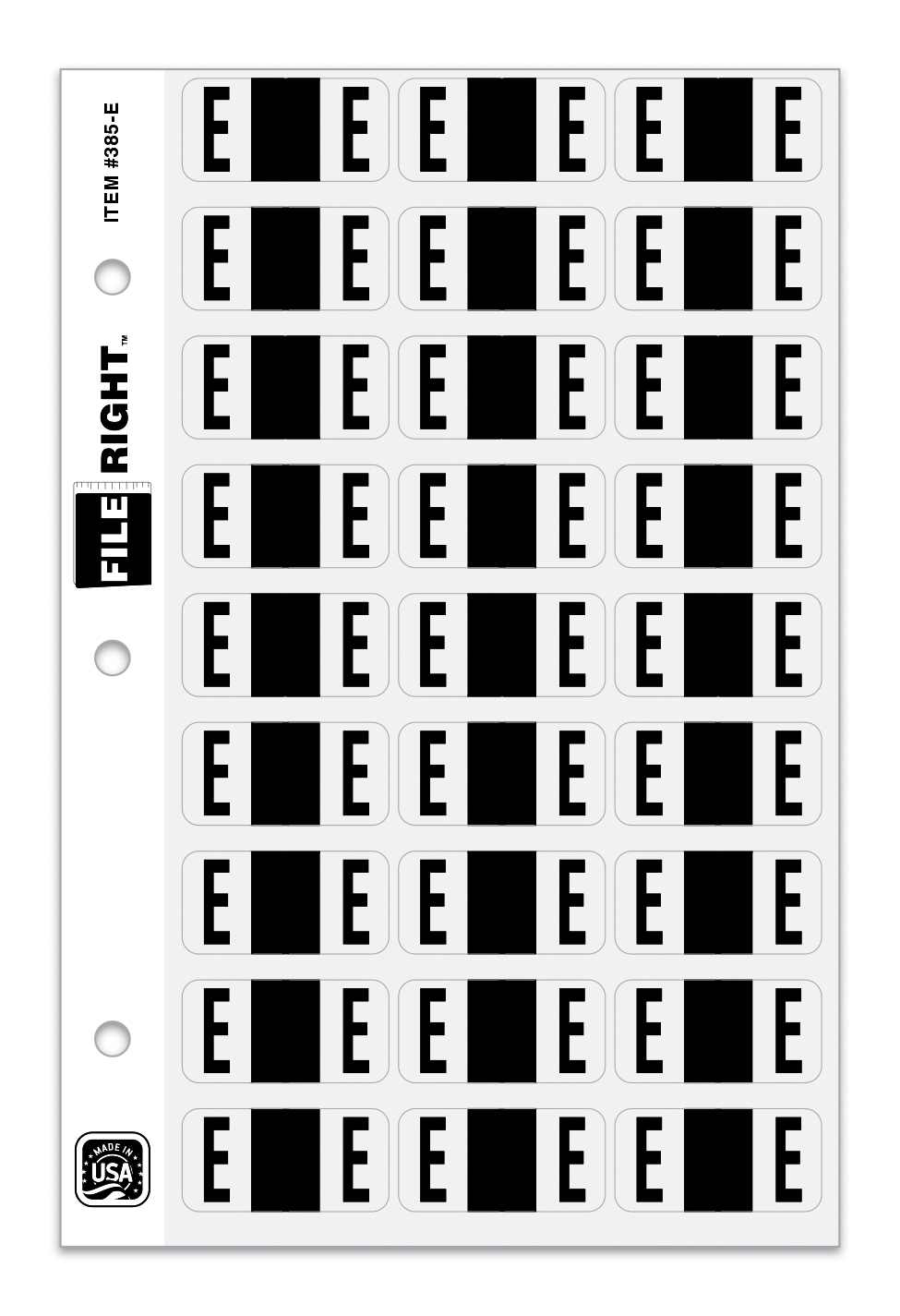Color-Code Alphabet Letter E, Ring Book, Pkg. of 270 Labels