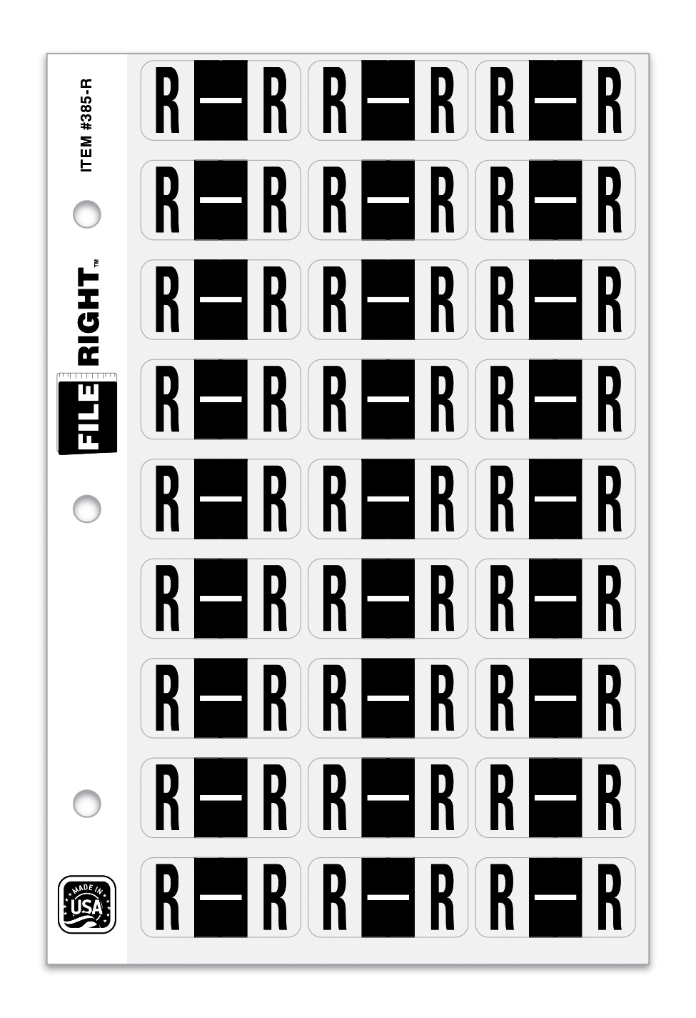 Color-Code Alphabet Letter R, Ring Book, Pkg. of 270 Labels