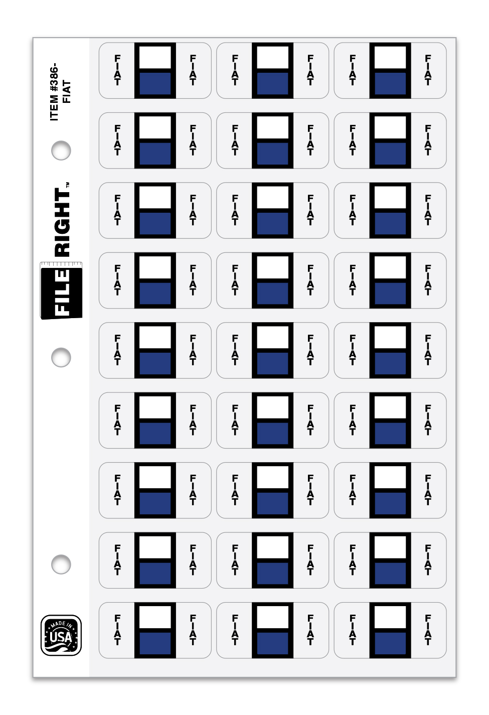 Color-Code Auto-Make FIAT, Ring Book, Pkg. of 270 labels