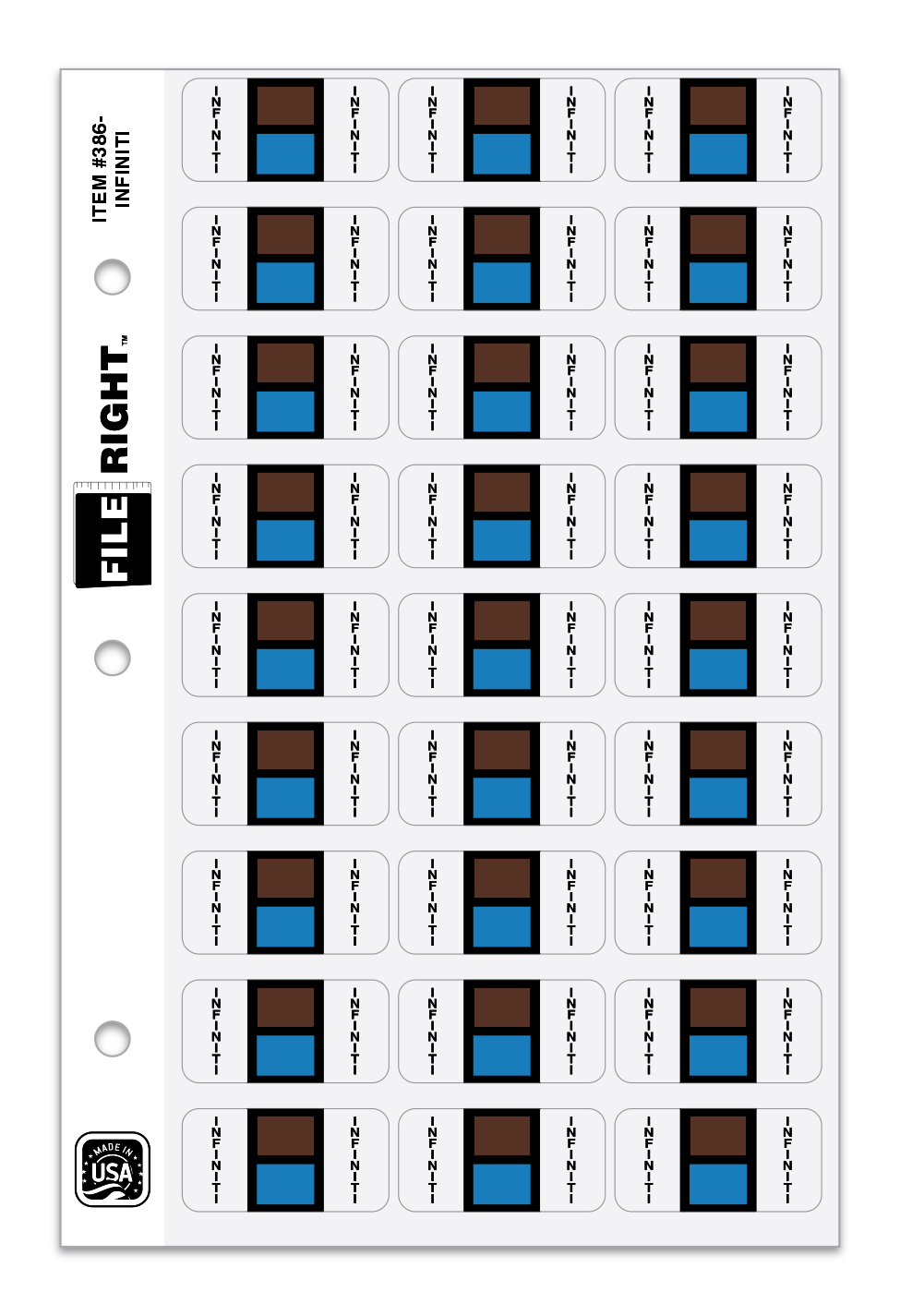 Color-Code Auto-Make INFINITI, Ring Book, Pkg. of 270 labels