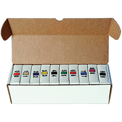 White Dispenser Box for Color Code Rolls, Holds 10 Rolls, Qty. 1