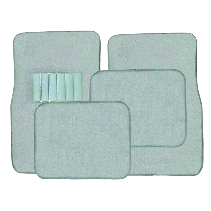 Carpet Floor Mat 4-piece Set- LIGHT GRAY/SILVER - Qty. 1