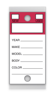 Color-Top Versa-Tag - RED # 202 - 250 Per Box With Rings