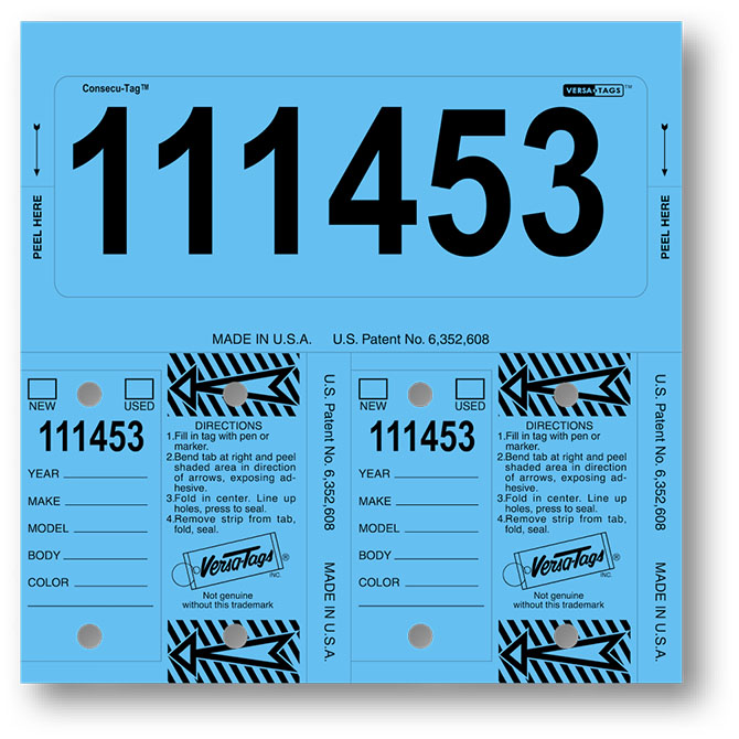 Control-Tags - #226 - Blue - Qty. 1 each With Rings