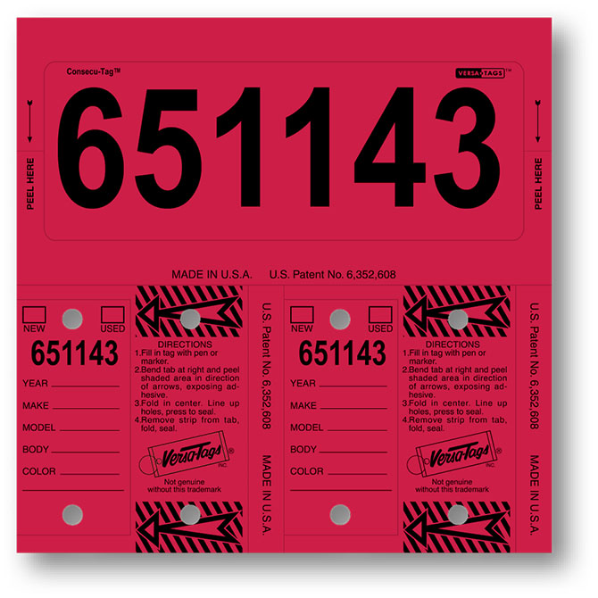 Control-Tags - #226 - Red - Qty. 1 each With Rings