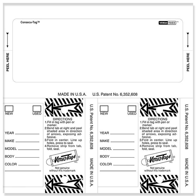 Control-Tags - #226 - Qty. 125 Per Box With Rings - White Blank