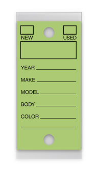 Versa-Tags Self-Protect Key Tags - LIME #200 - 250 Per Box With Rings