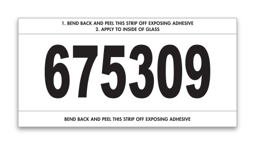Stock Number Mini Signs - WHITE #650 - CUSTOM - Qty. 1 Each