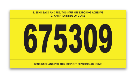 Stock Number Mini Signs - YELLOW # 650 - CUSTOM - Qty. 1 Each