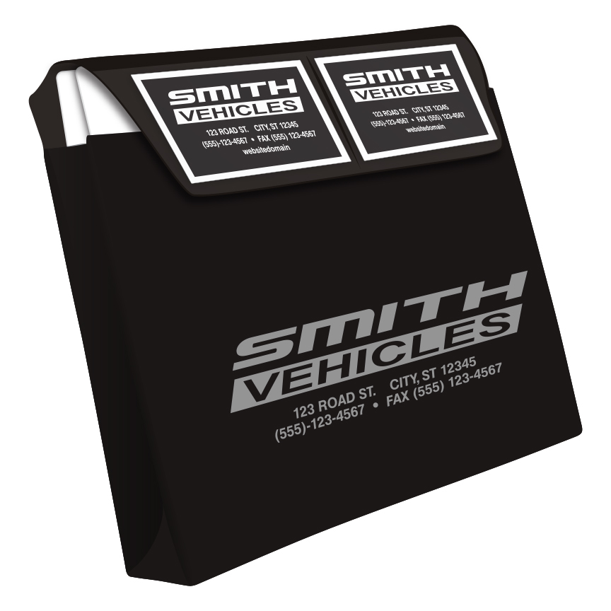 Vinyl Document Wallet - 1.5" Expandable - Custom - Black - Qty 1