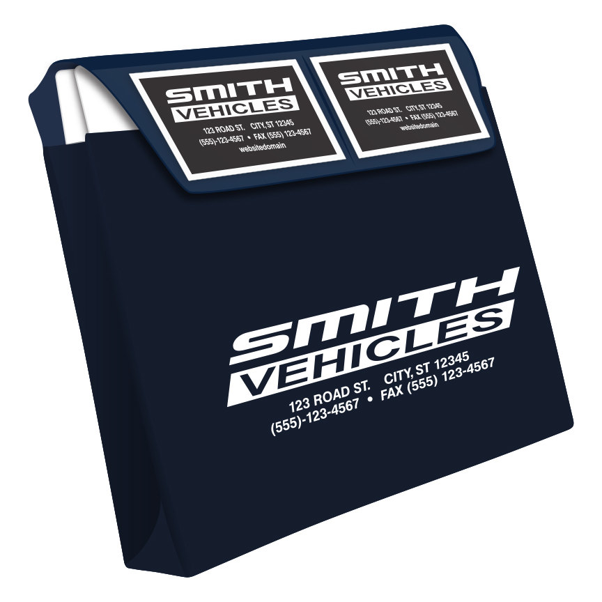 Vinyl Document Wallet - 1.5" Expandable - Custom - Navy Blue - Qty 1