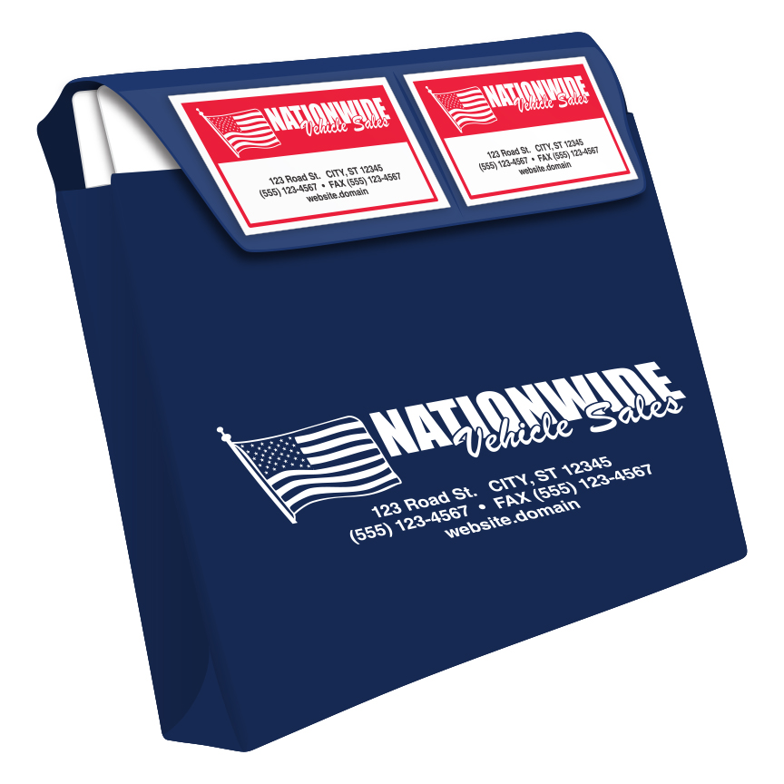 Vinyl Document Wallet - 1.5" Expandable - Custom - Royal Blue - Qty 1