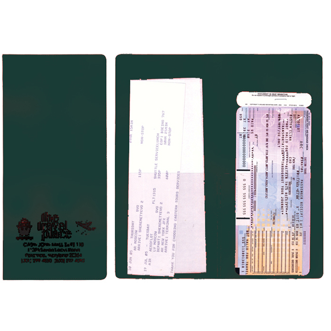 Vinyl Booklet Style Holder - Custom - Green - Qty. 1