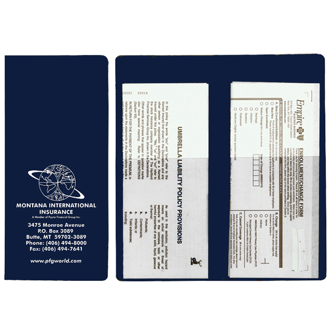 Vinyl Booklet Style Holder - Custom - Navy - Qty. 1