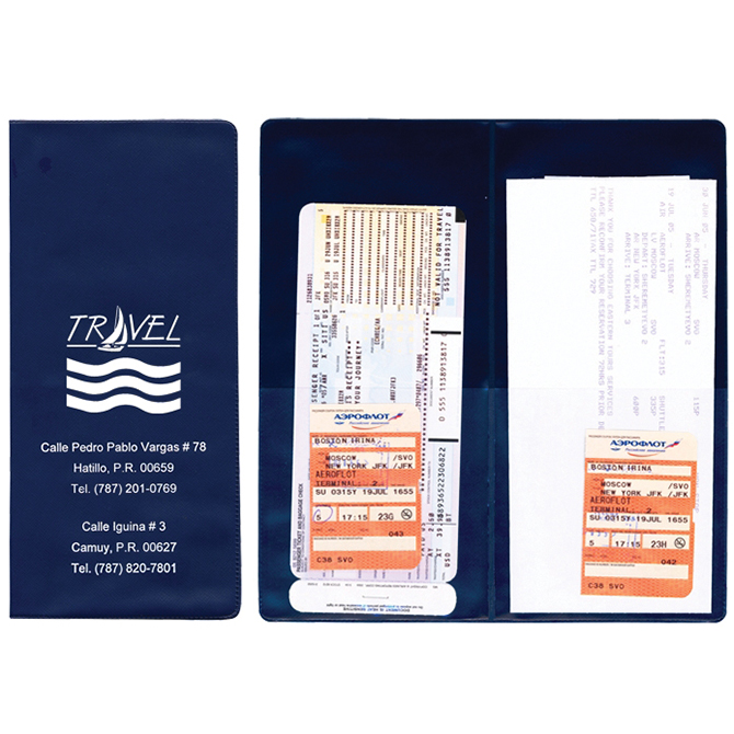 Vinyl Booklet Style Holder - Custom - Royal Blue - Qty. 1