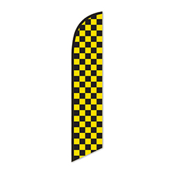 Swooper Banner - CHECKERED FLAG (BLACK & YELLOW) - Qty. 1
