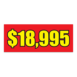 Windshield Banner - $18,995 Red - Qty. 1