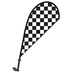 Clip on Paddle Flag - BLACK/WHITE CHECKERED - Qty. 1