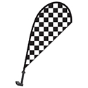 Clip on Paddle Flag - BLACK/WHITE CHECKERED - Qty. 1