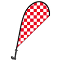 Clip on Paddle Flag - RED/WHITE CHECKERED - Qty. 1