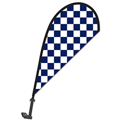 Clip on Paddle Flag - BLUE/WHITE CHECKERED - Qty. 1