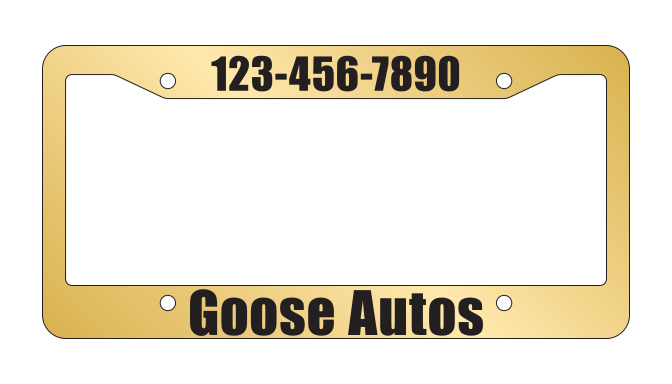 License Plate Frames - Gold Faced - Qty. 1