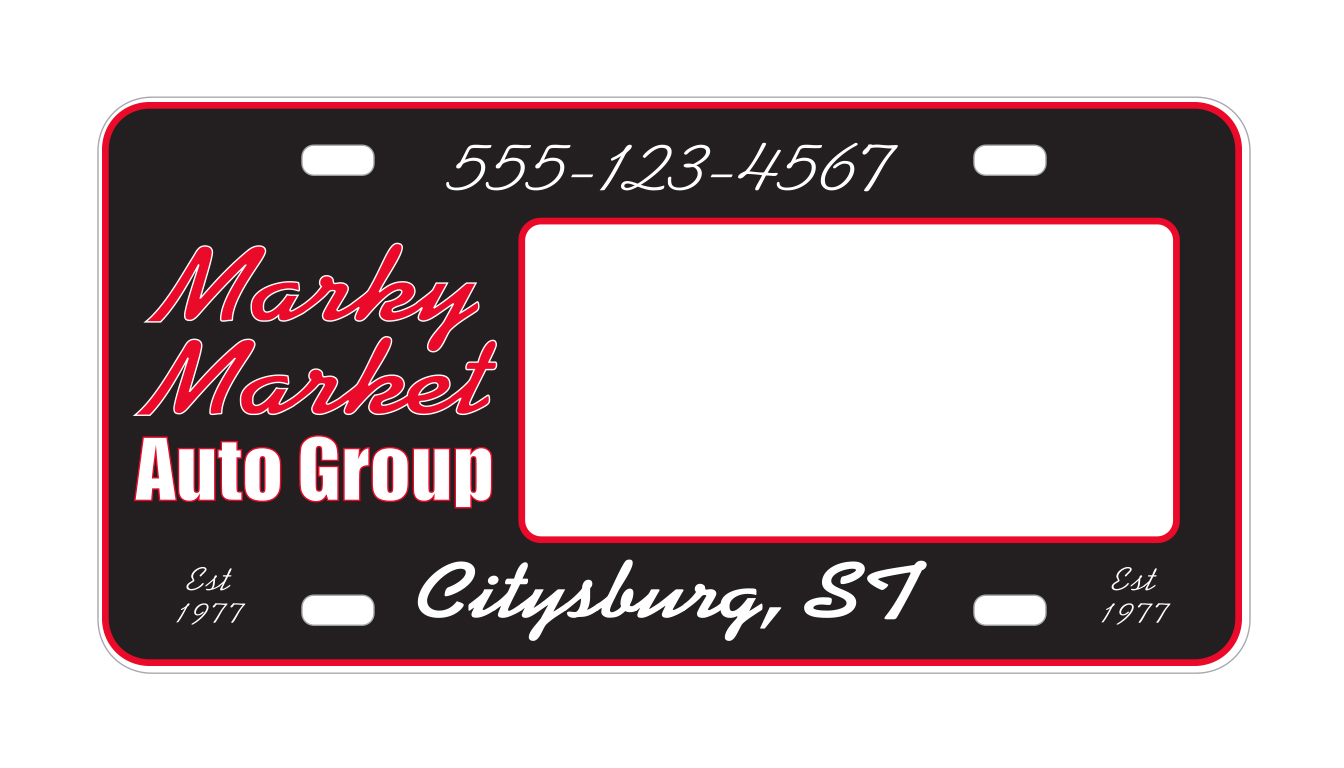 Custom Polyethylene Car Plate .050" - Qty. 1