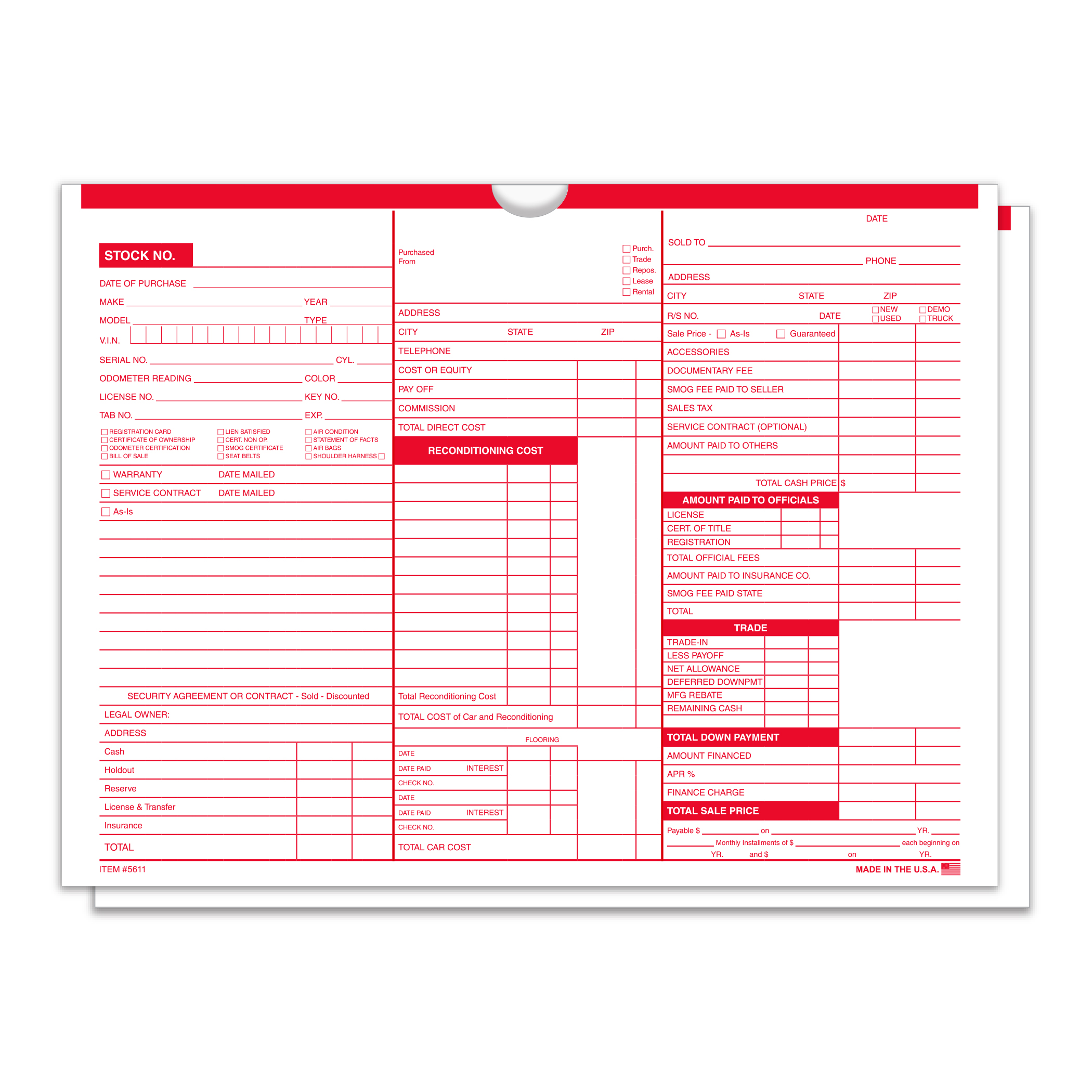 Color Top Deal Jackets Printed- Red - Box of 100