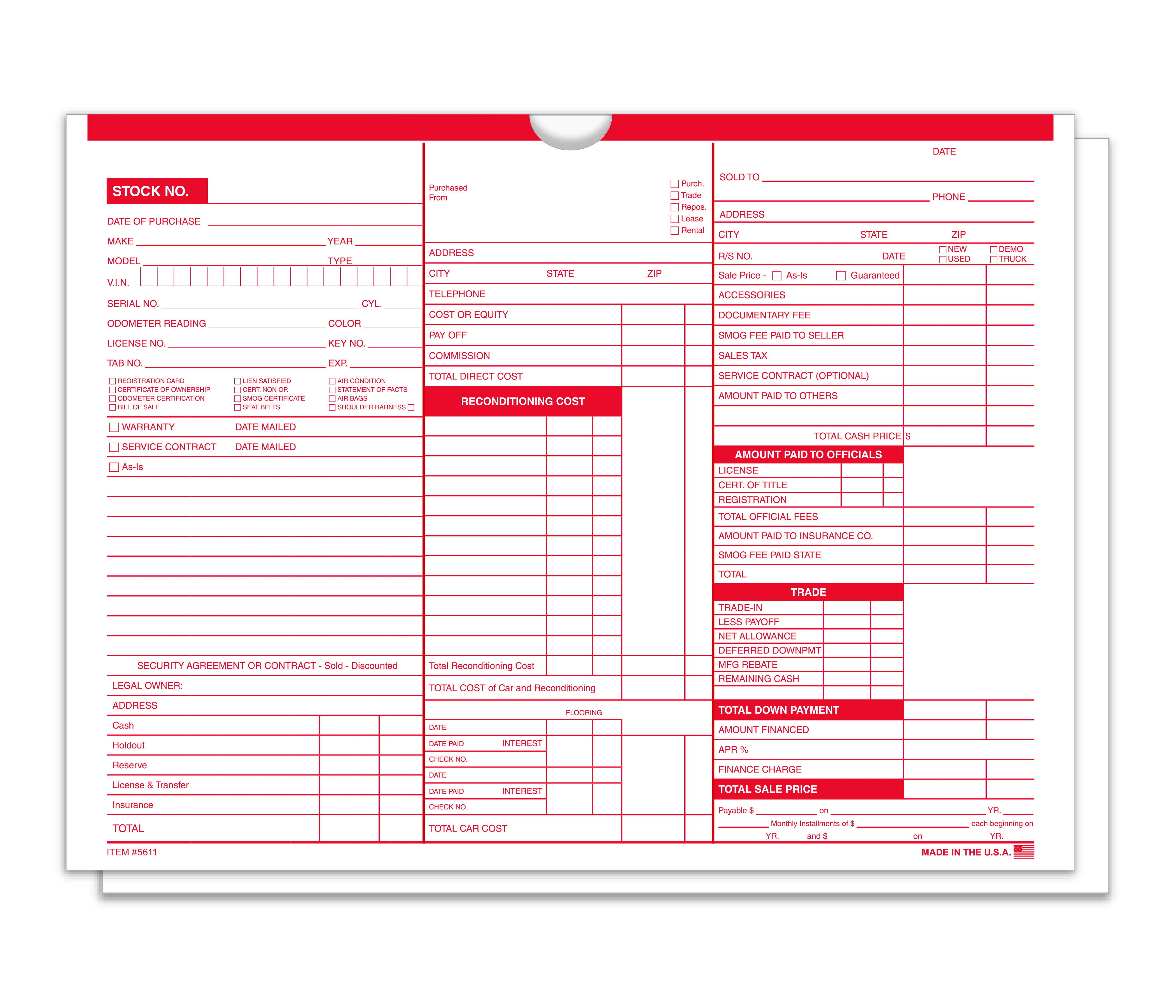 Color Top Deal Jackets Printed- Red - Box of 500